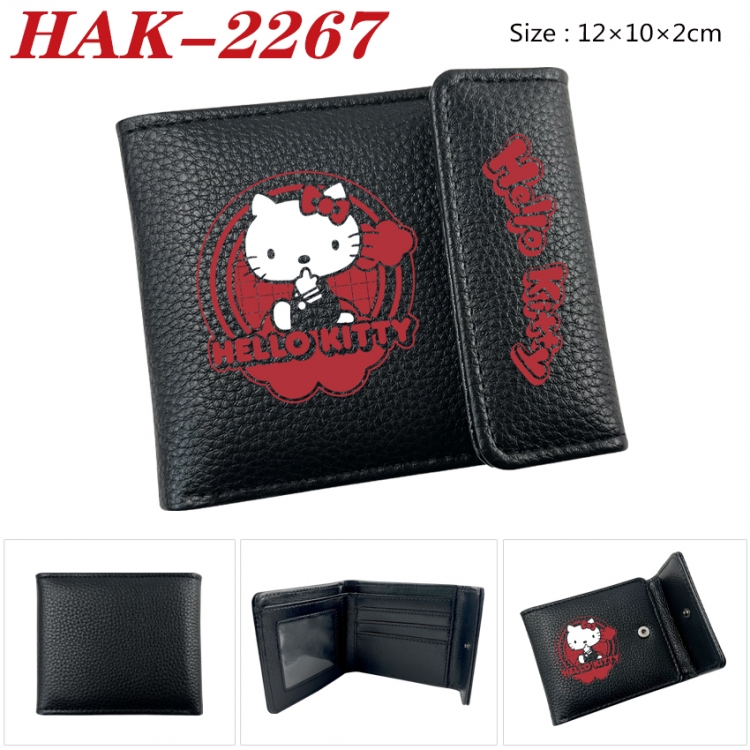 sanrio Anime Litchi Pattern Hidden Buckle Half Fold Printed Wallet 12X10X2CM