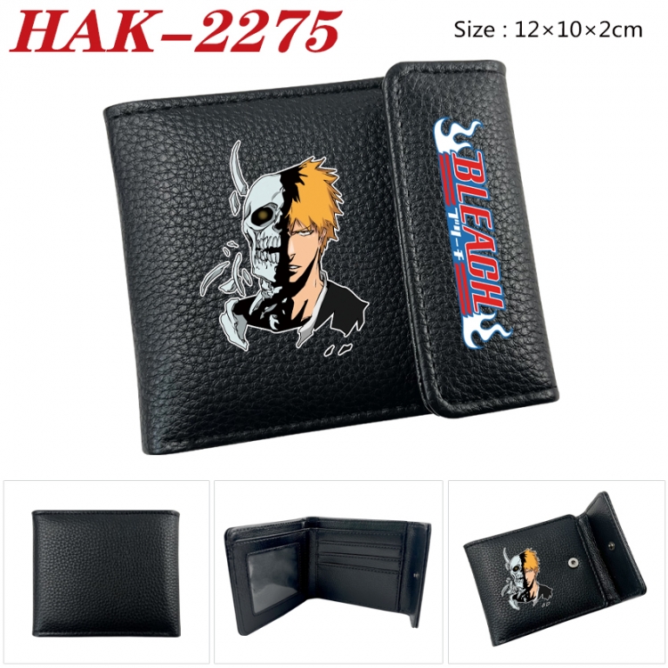 Bleach Anime Litchi Pattern Hidden Buckle Half Fold Printed Wallet 12X10X2CM