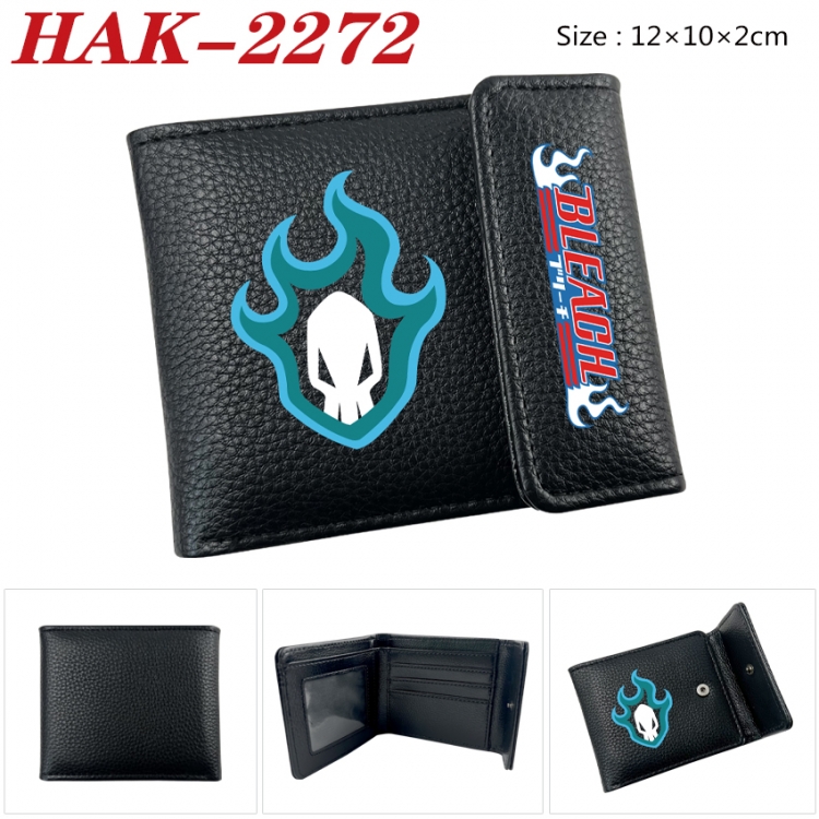 Bleach Anime Litchi Pattern Hidden Buckle Half Fold Printed Wallet 12X10X2CM