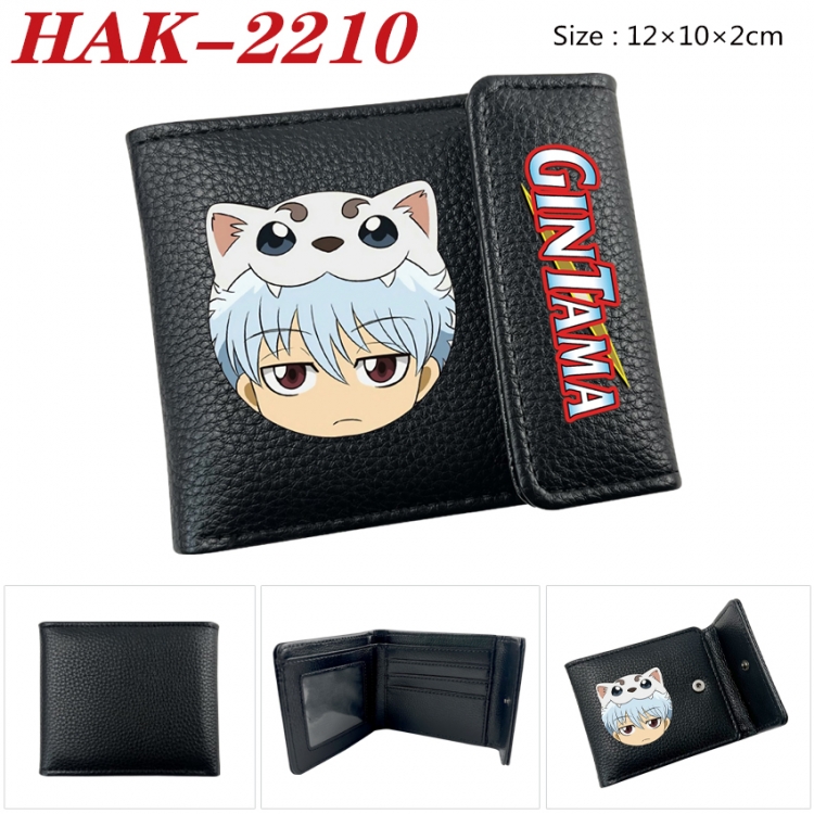 Gintama Anime Litchi Pattern Hidden Buckle Half Fold Printed Wallet 12X10X2CM