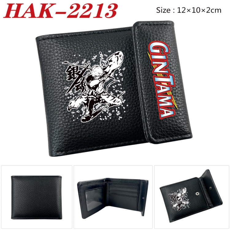 Gintama Anime Litchi Pattern Hidden Buckle Half Fold Printed Wallet 12X10X2CM