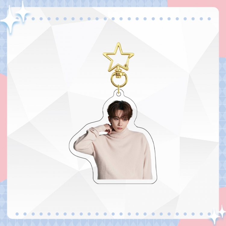 Han Tuan Seventeen Gold Star Chain Acrylic Pendant Bag Pendant Keychain price for 5 pcs