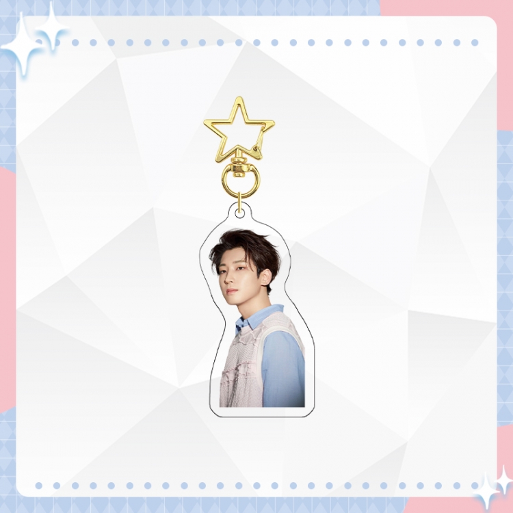 Han Tuan Seventeen Gold Star Chain Acrylic Pendant Bag Pendant Keychain price for 5 pcs