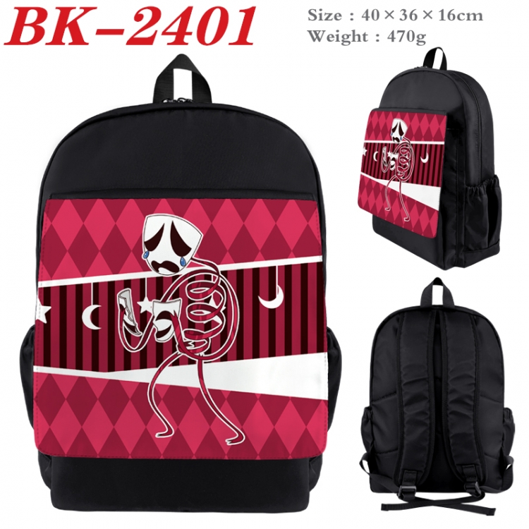 The Amazing Digital Circus Waterproof nylon canvas flip color picture backpack 40X36X16CM