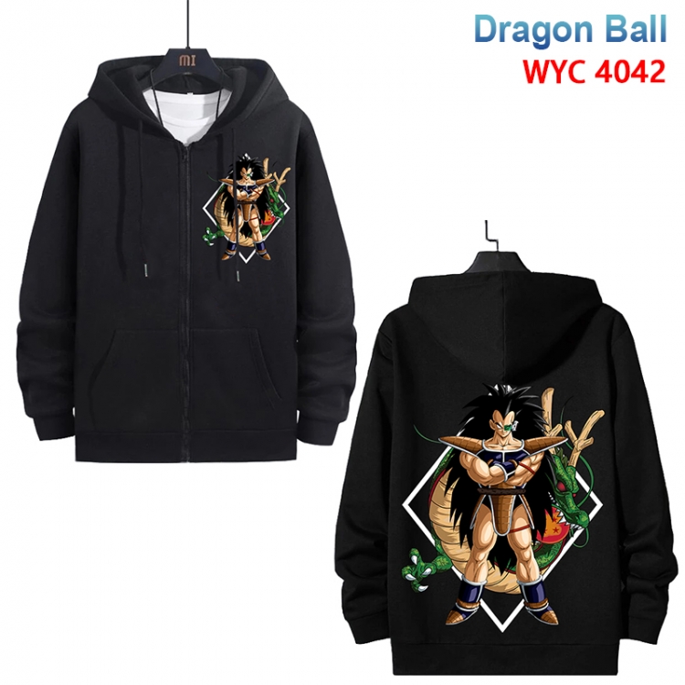  DRAGON BALL Anime black pure cotton zipper patch pocket sweater from S to 3XL 