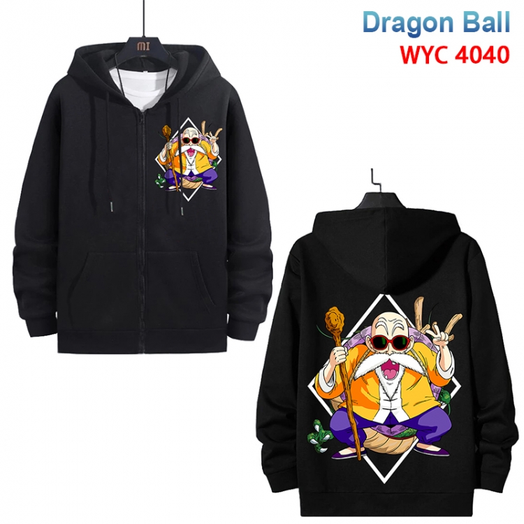  DRAGON BALL Anime black pure cotton zipper patch pocket sweater from S to 3XL 