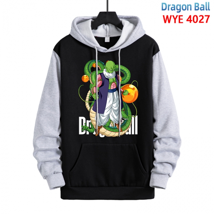 DRAGON BALL Anime black and gray pure cotton hooded patch pocket sweaterfrom XS to 4XL
