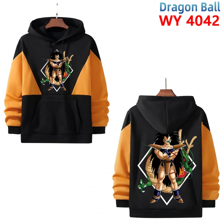 DRAGON BALL Anime black and yellow pure cotton hooded patch pocket sweater from XS to 4XL 