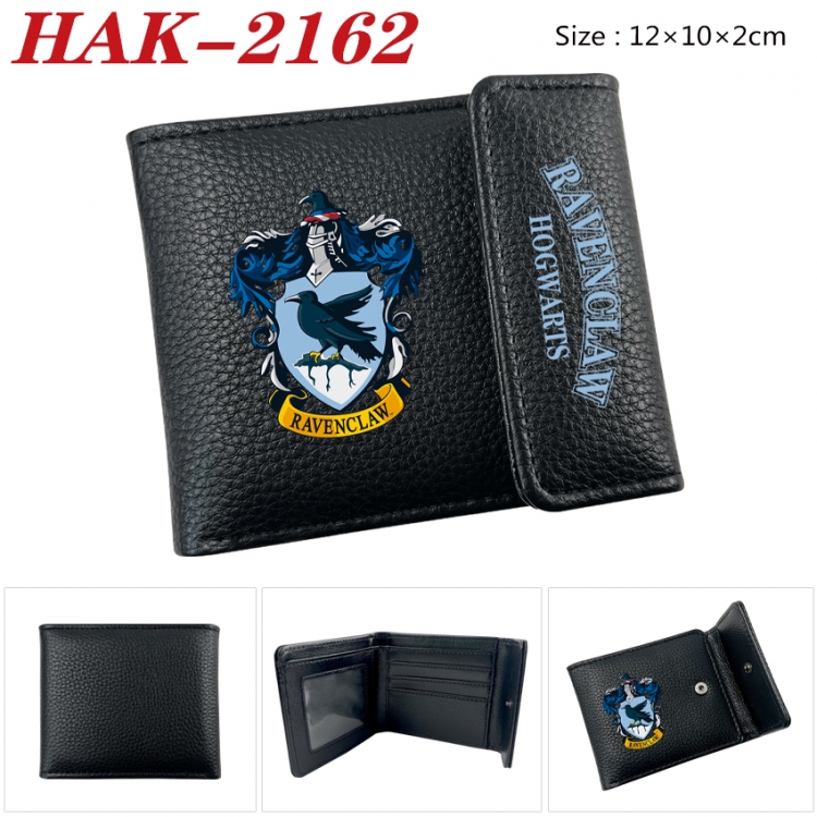 Harry Potter Anime Litchi Pattern Hidden Buckle Half Fold Printed Wallet 12X10X2CM