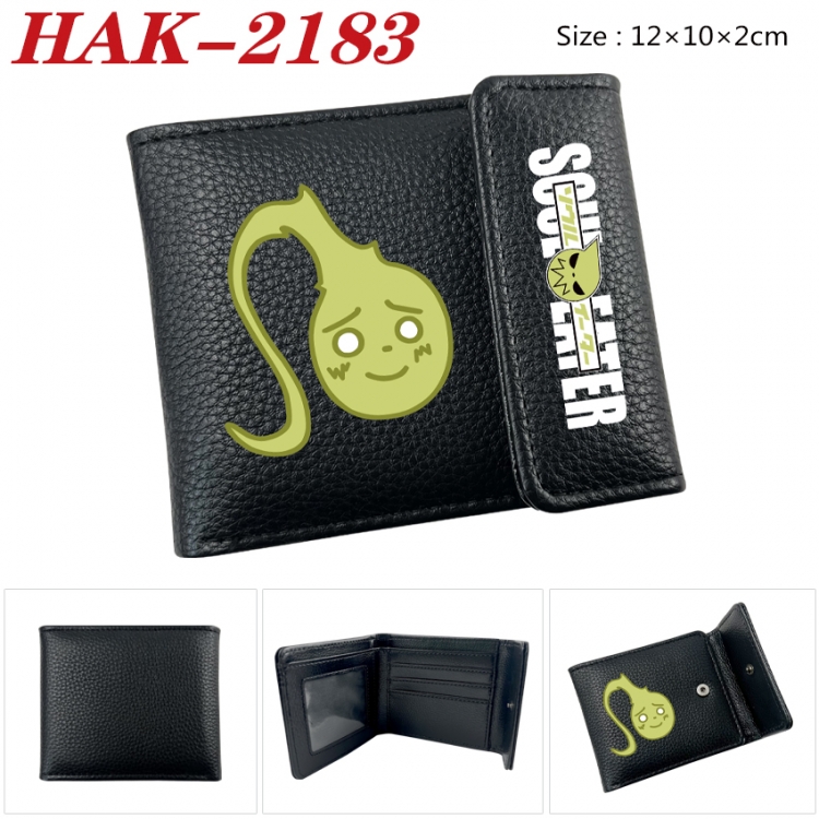 Soul Eater Anime Litchi Pattern Hidden Buckle Half Fold Printed Wallet 12X10X2CM