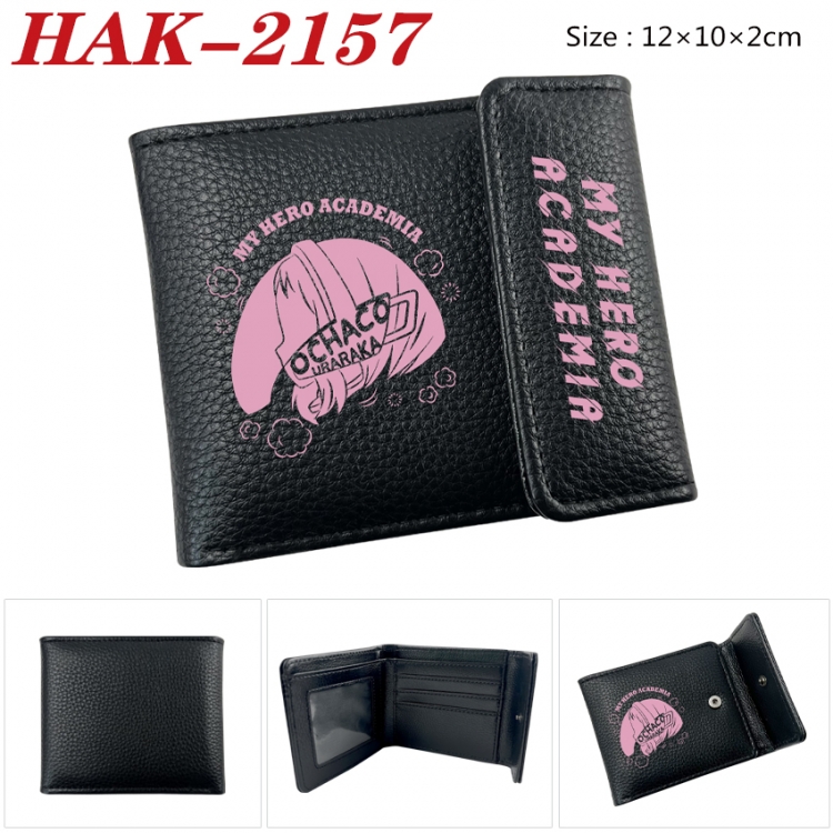 My Hero Academia Anime Litchi Pattern Hidden Buckle Half Fold Printed Wallet 12X10X2CM