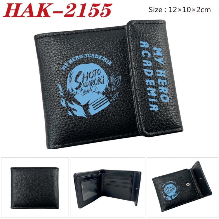 My Hero Academia Anime Litchi Pattern Hidden Buckle Half Fold Printed Wallet 12X10X2CM