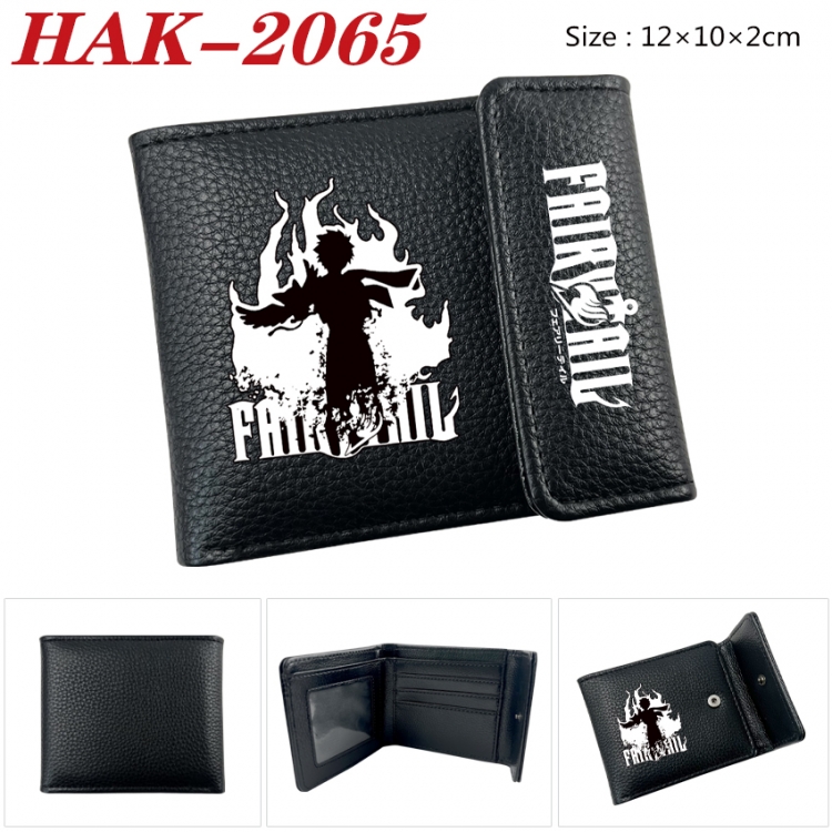 Fairy tail Anime Litchi Pattern Hidden Buckle Half Fold Printed Wallet 12X10X2CM