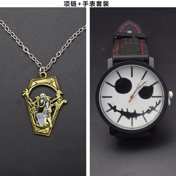 The Nightmare Before Christmas Necklace pendant watch set