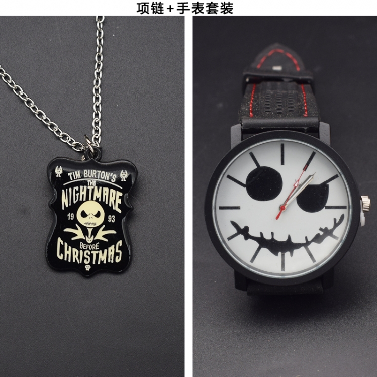 The Nightmare Before Christmas Necklace pendant watch set