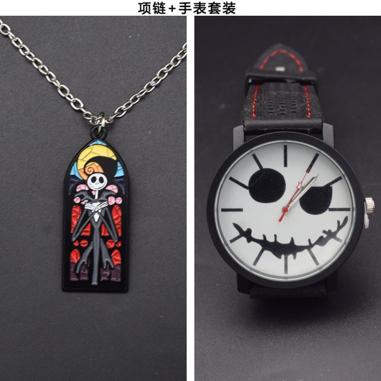 The Nightmare Before Christmas Necklace pendant watch set