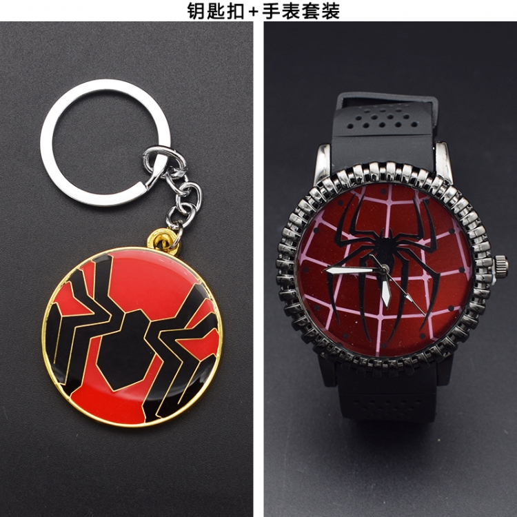 Spiderman Metal keychain watch set