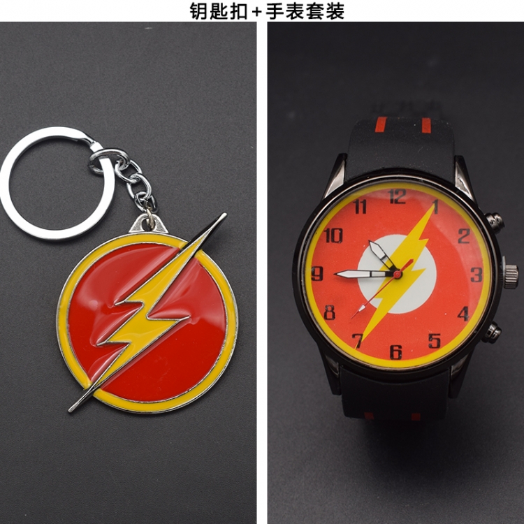 The Flash Metal keychain watch set