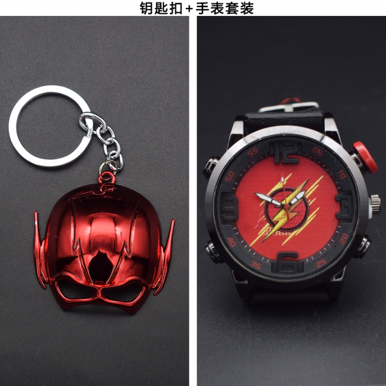 The Flash Metal keychain watch set