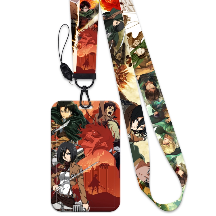 Shingeki no Kyojin  Black Button Anime Long Strap + Card Sleeve 2-Piece Set 45cm price for 2 pcs