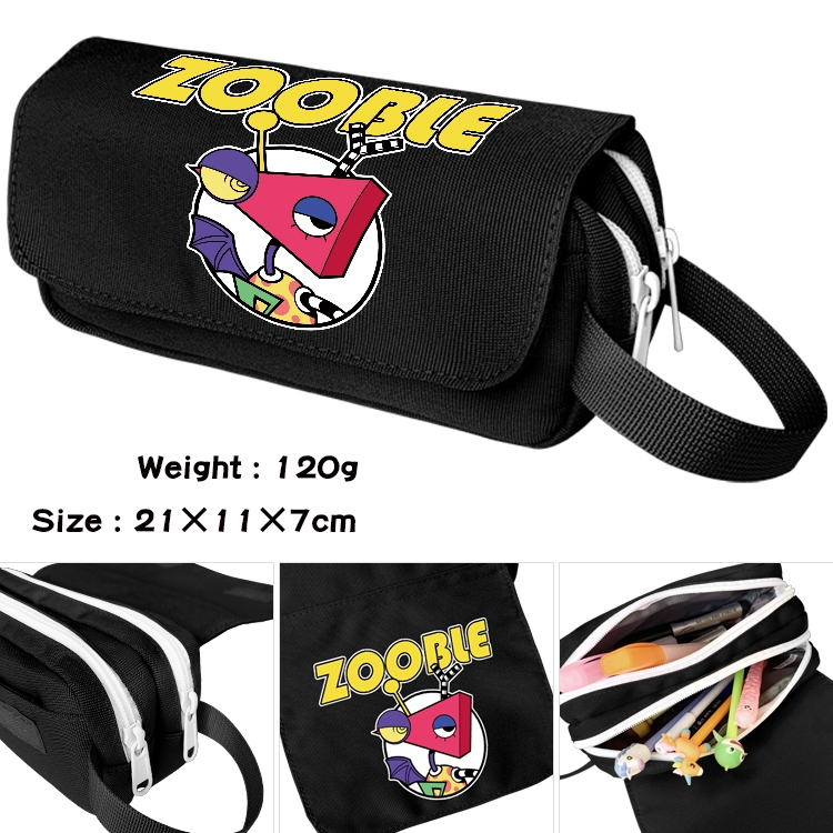 The Amazing Digital Circus Anime waterproof canvas portable double-layer pencil bag cosmetic bag 21x11x7cm