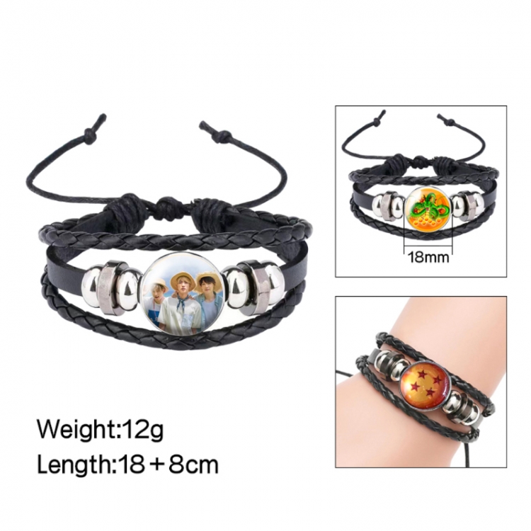 BTS Anime peripheral crystal leather rope bracelet price for 5 pcs 