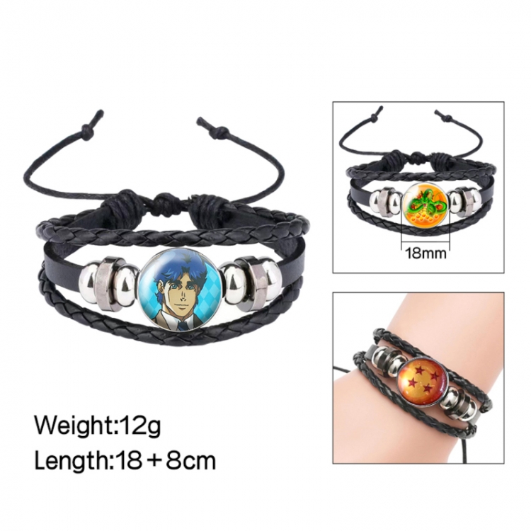 JoJos Bizarre Adventure Anime peripheral crystal leather rope bracelet price for 5 pcs 