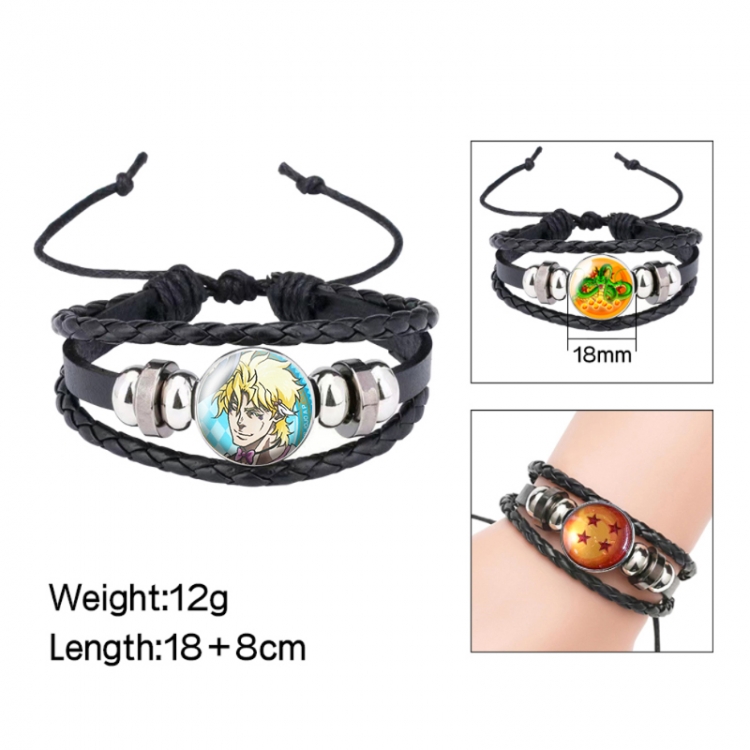 JoJos Bizarre Adventure Anime peripheral crystal leather rope bracelet price for 5 pcs 