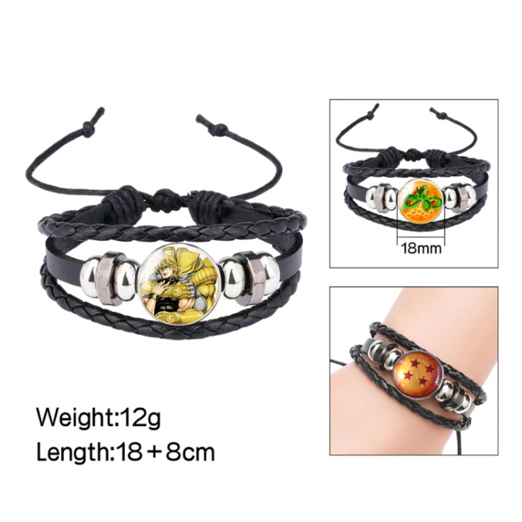 JoJos Bizarre Adventure Anime peripheral crystal leather rope bracelet price for 5 pcs 