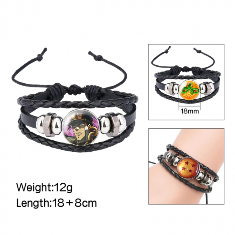 JoJos Bizarre Adventure Anime peripheral crystal leather rope bracelet price for 5 pcs 