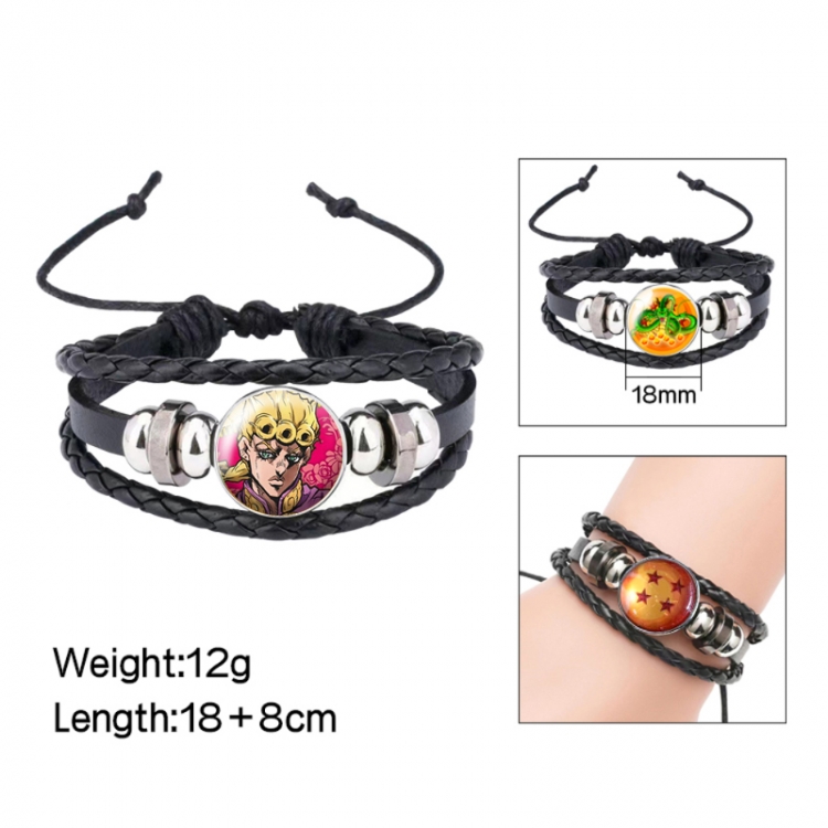 JoJos Bizarre Adventure Anime peripheral crystal leather rope bracelet price for 5 pcs 