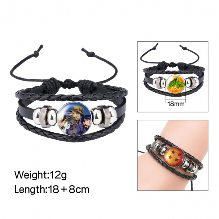 JoJos Bizarre Adventure Anime peripheral crystal leather rope bracelet price for 5 pcs 