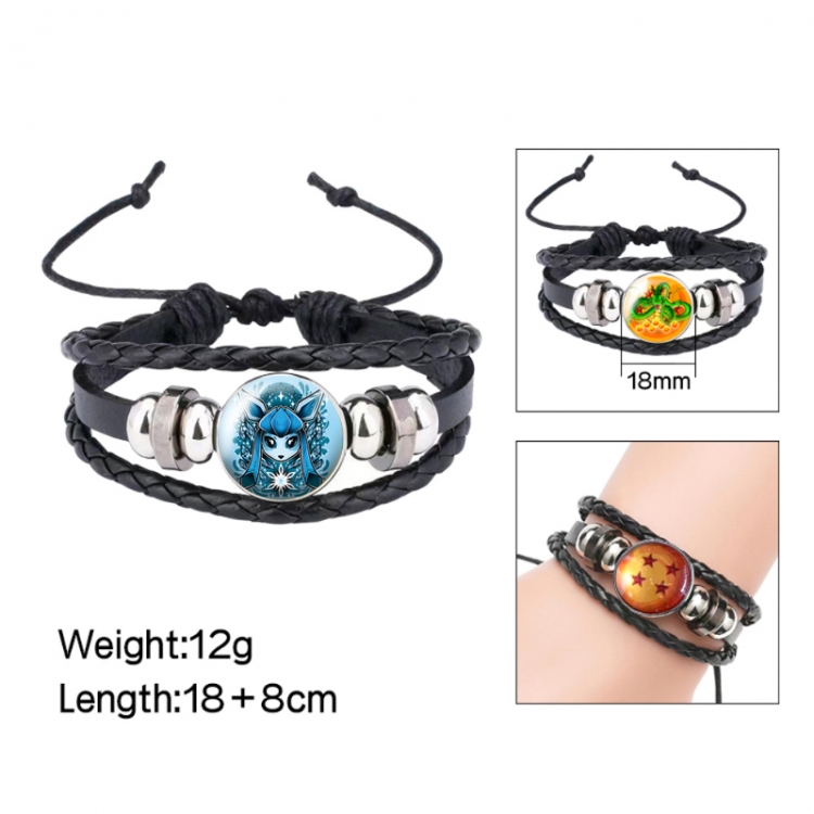 Pokemon Anime peripheral crystal leather rope bracelet price for 5 pcs 