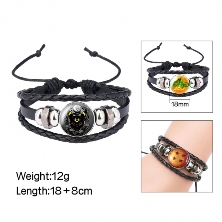  Pokemon Anime peripheral crystal leather rope bracelet price for 5 pcs 