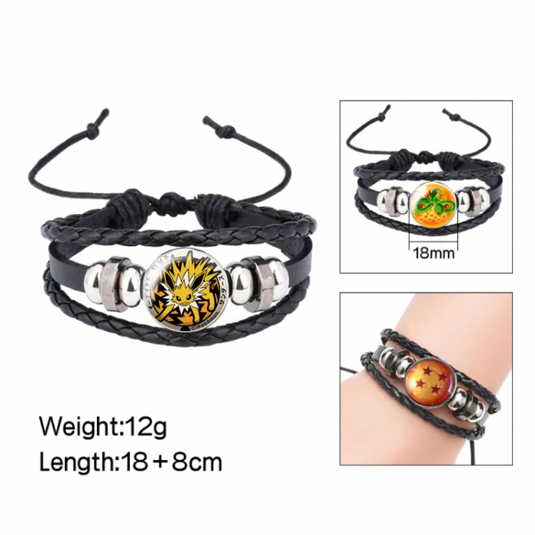  Pokemon Anime peripheral crystal leather rope bracelet price for 5 pcs 