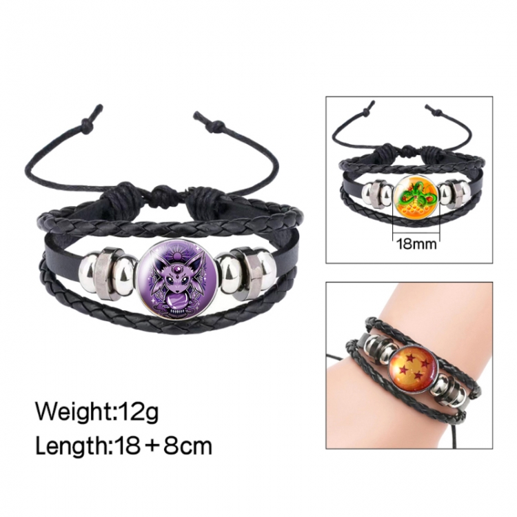  Pokemon Anime peripheral crystal leather rope bracelet price for 5 pcs 
