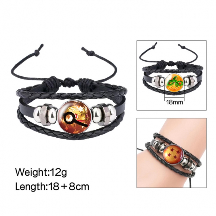  Pokemon Anime peripheral crystal leather rope bracelet price for 5 pcs 