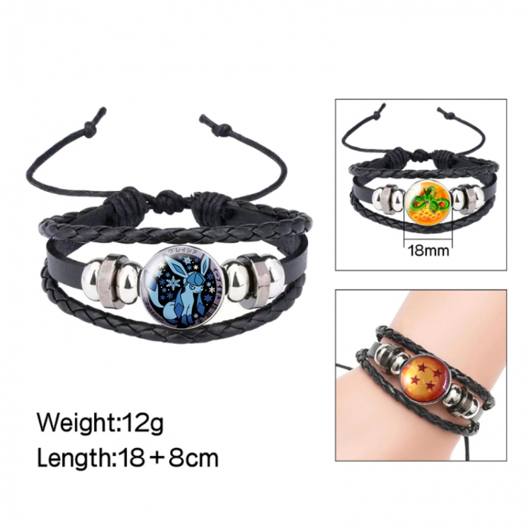  Pokemon Anime peripheral crystal leather rope bracelet price for 5 pcs 