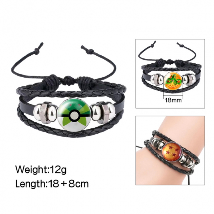  Pokemon Anime peripheral crystal leather rope bracelet price for 5 pcs 