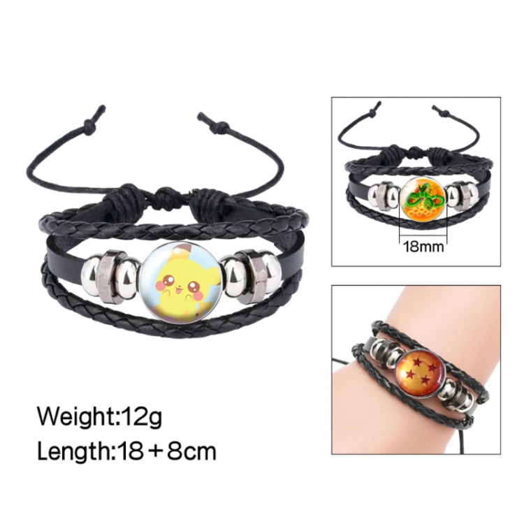  Pokemon Anime peripheral crystal leather rope bracelet price for 5 pcs 