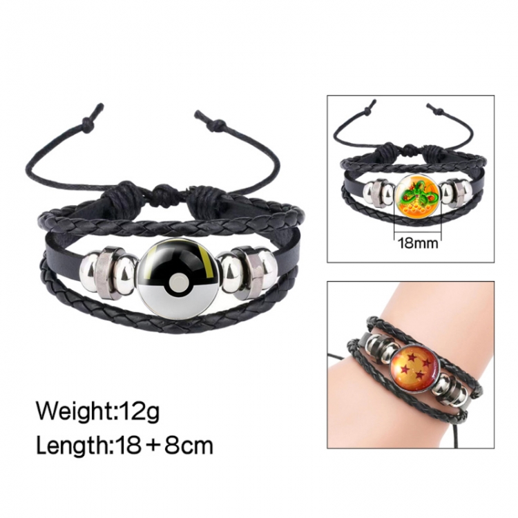  Pokemon Anime peripheral crystal leather rope bracelet price for 5 pcs 