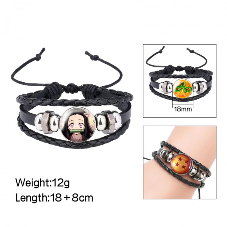 Demon Slayer Kimets Anime peripheral crystal leather rope bracelet price for 5 pcs 