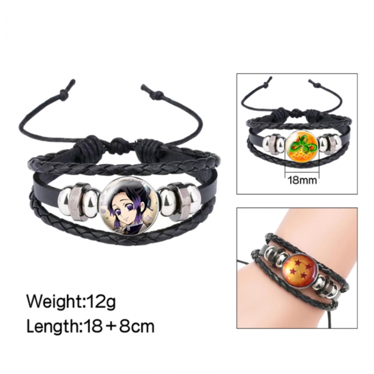 Demon Slayer Kimets Anime peripheral crystal leather rope bracelet price for 5 pcs 