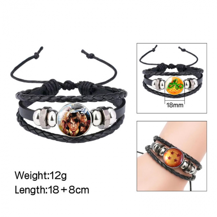 Harry Potter Anime peripheral crystal leather rope bracelet price for 5 pcs 