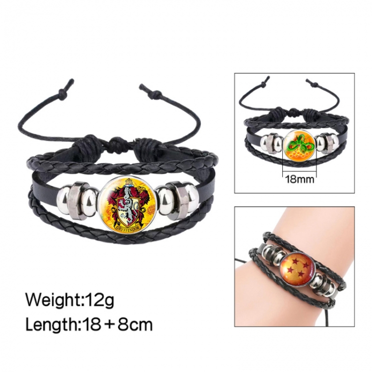 Harry Potter Anime peripheral crystal leather rope bracelet price for 5 pcs 