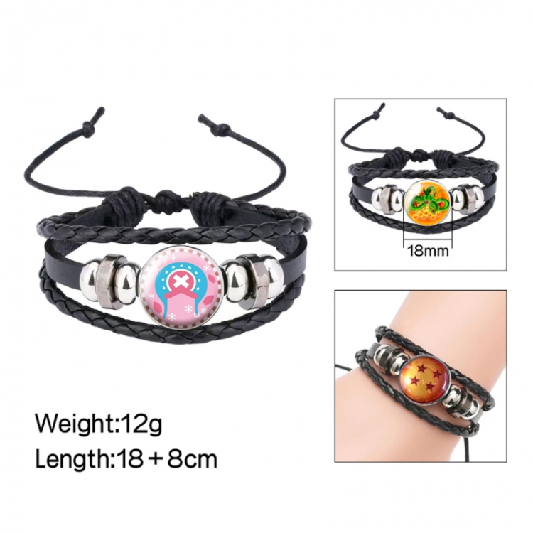 One Piece Anime peripheral crystal leather rope bracelet price for 5 pcs 