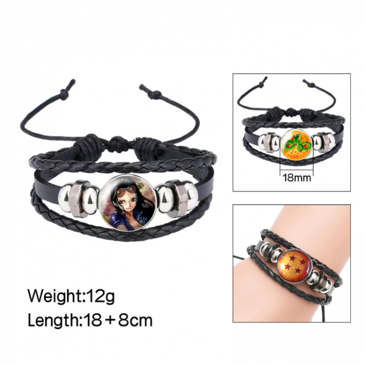 One Piece Anime peripheral crystal leather rope bracelet price for 5 pcs
