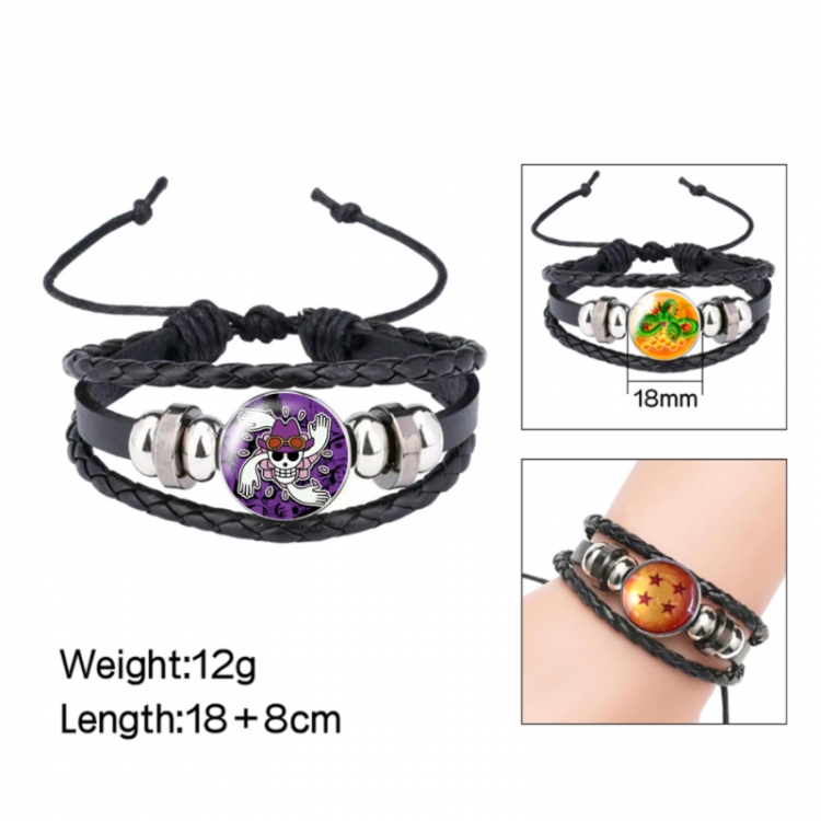 One Piece Anime peripheral crystal leather rope bracelet price for 5 pcs 