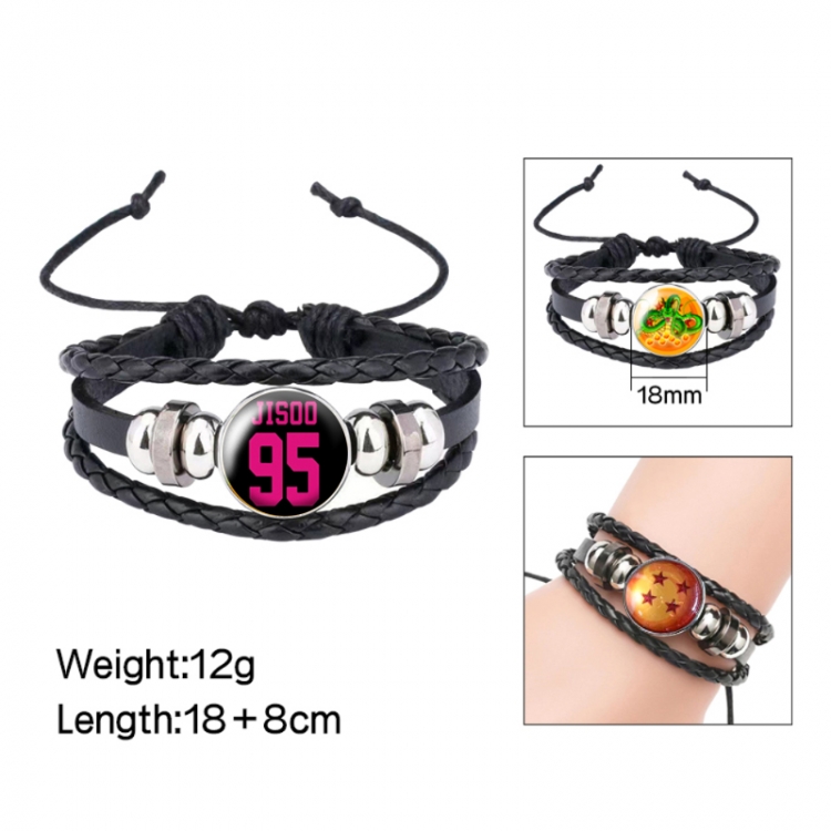 BLACK PINK Anime peripheral crystal leather rope bracelet price for 5 pcs