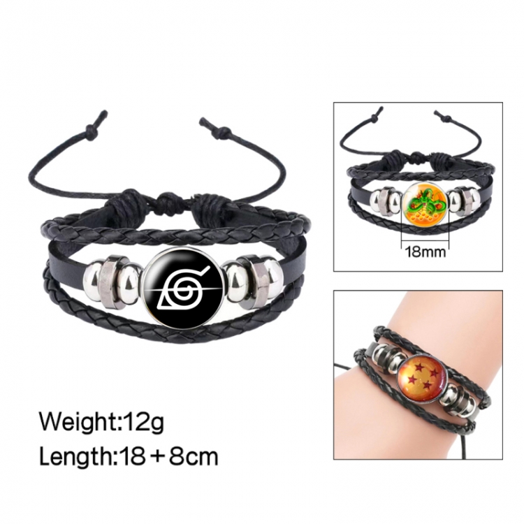  Naruto Anime peripheral crystal leather rope bracelet price for 5 pcs 